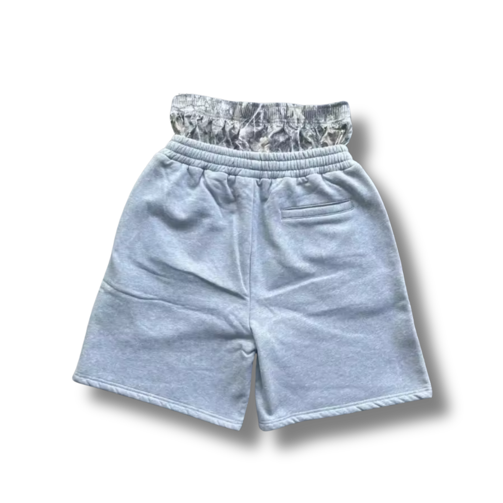 Double Waisted Camo Grey Shorts