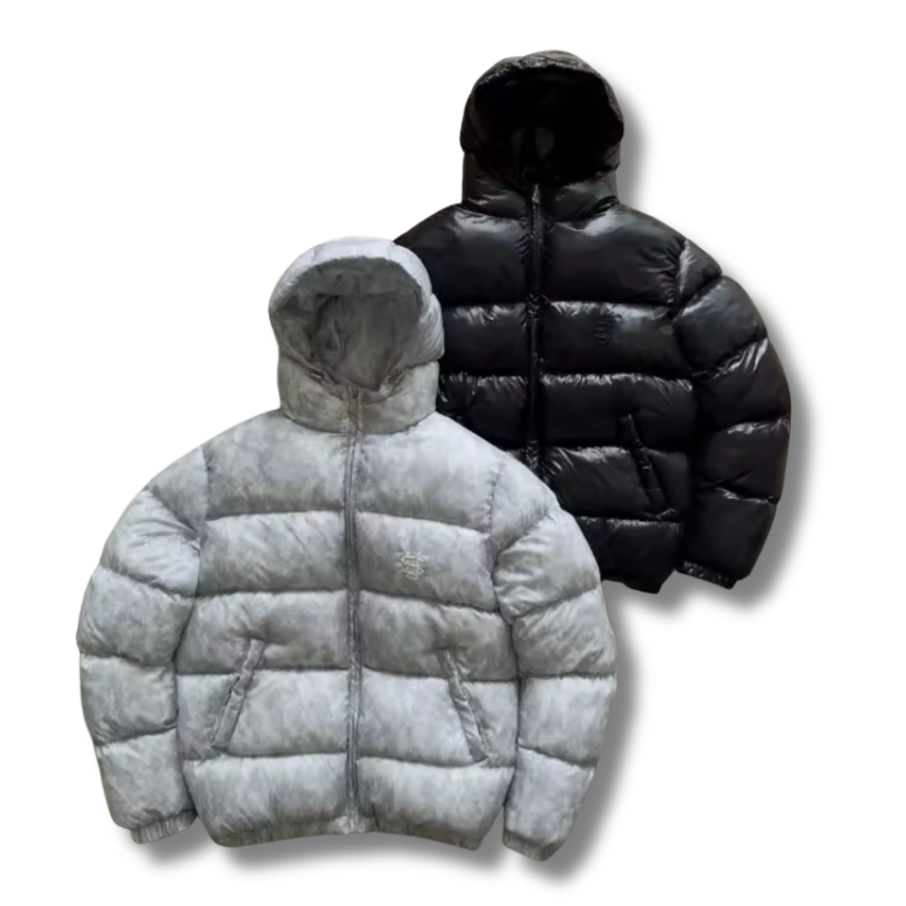 SU Digital Black Camo Puffer Coat