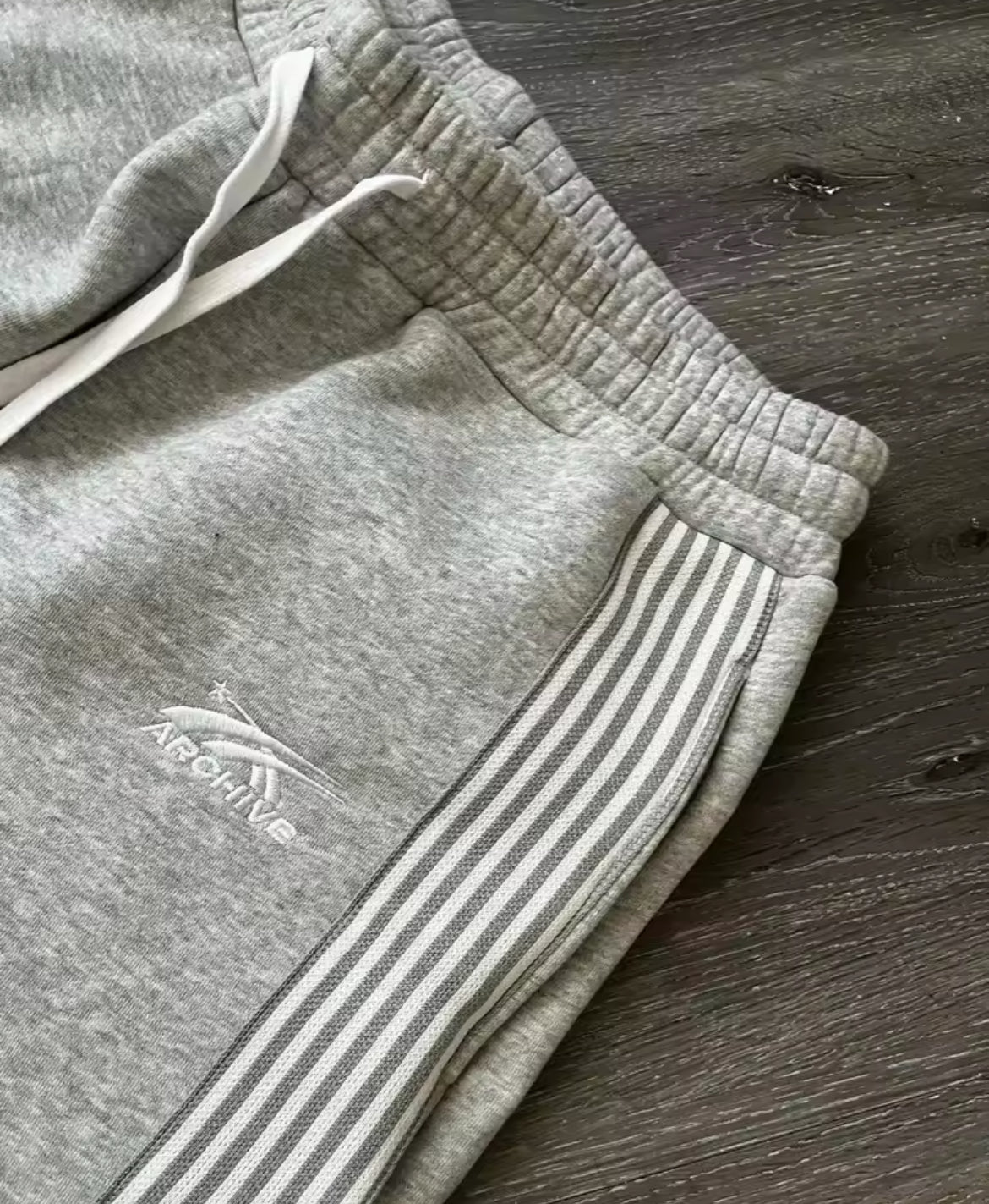 Grey White Stripe Sweatpants