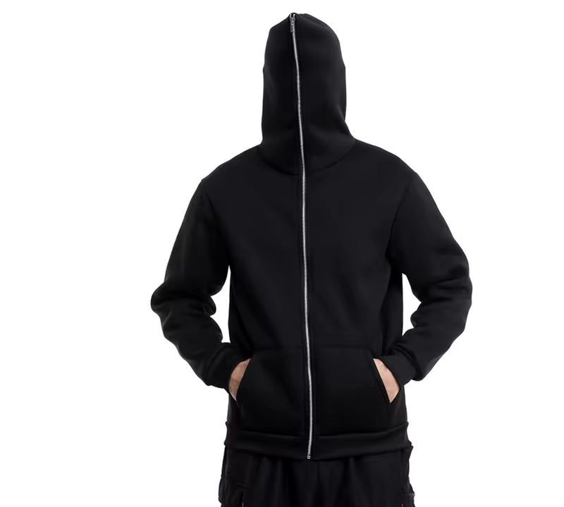 Black full zip basics hoodie