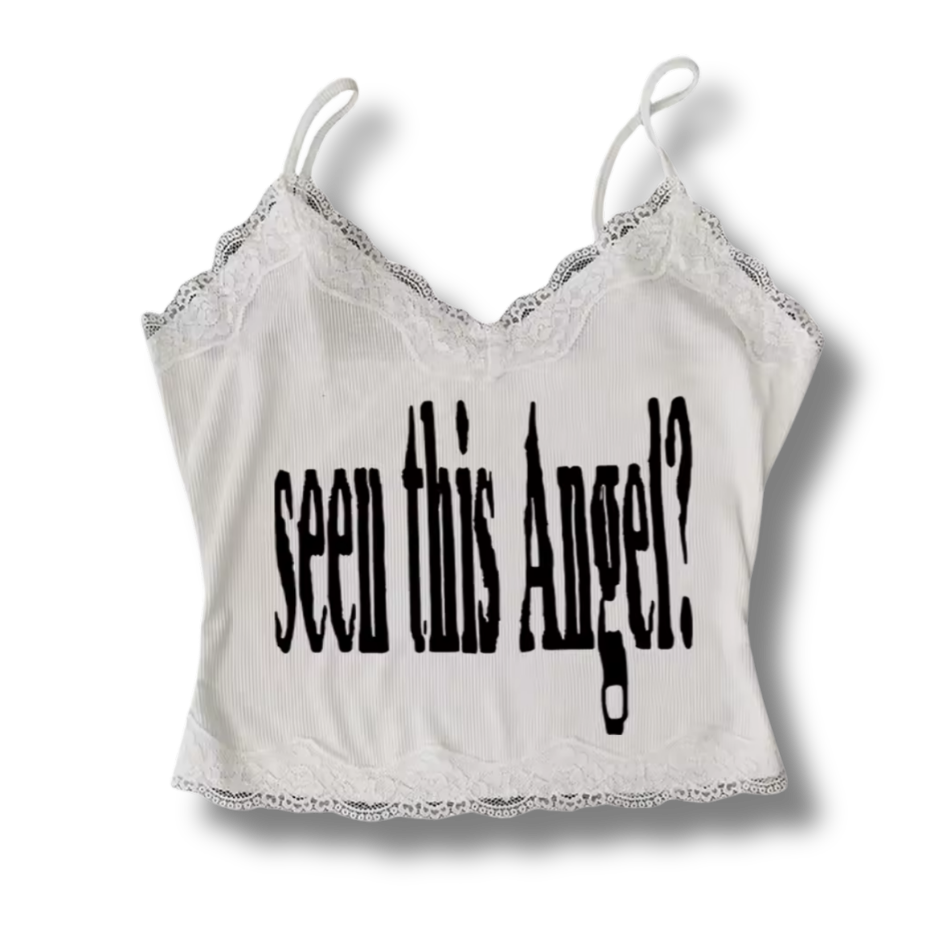 Seen This Angel? White Crop Top