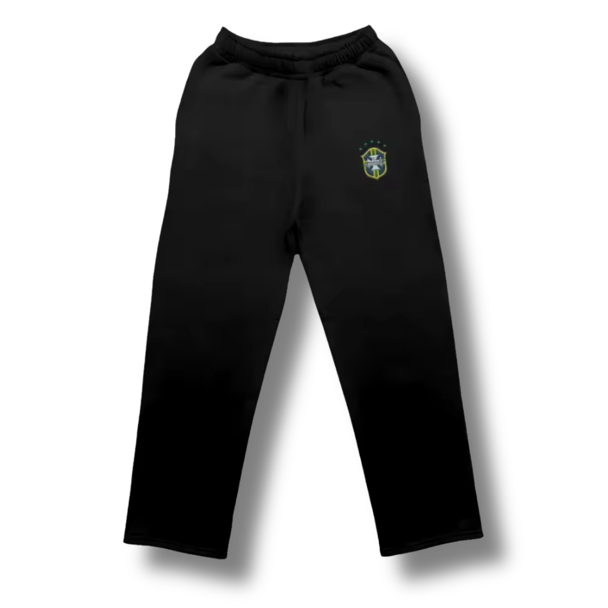 Brazil Black Uncuffed Baggy Sweatpants