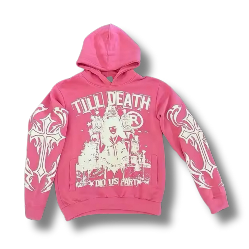 Pink Till Death Do Us Part Graphic Hoodie