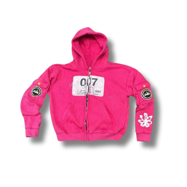 007 pink zip up