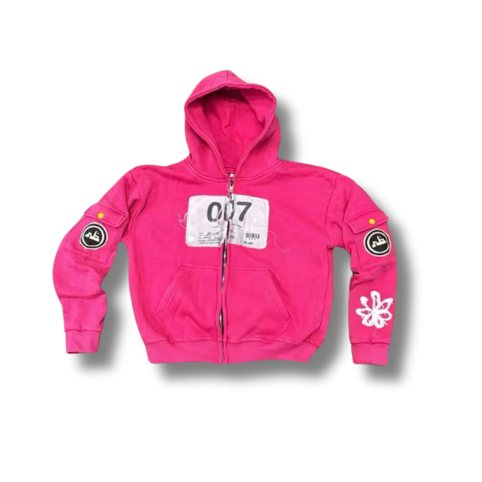 007 pink zip up