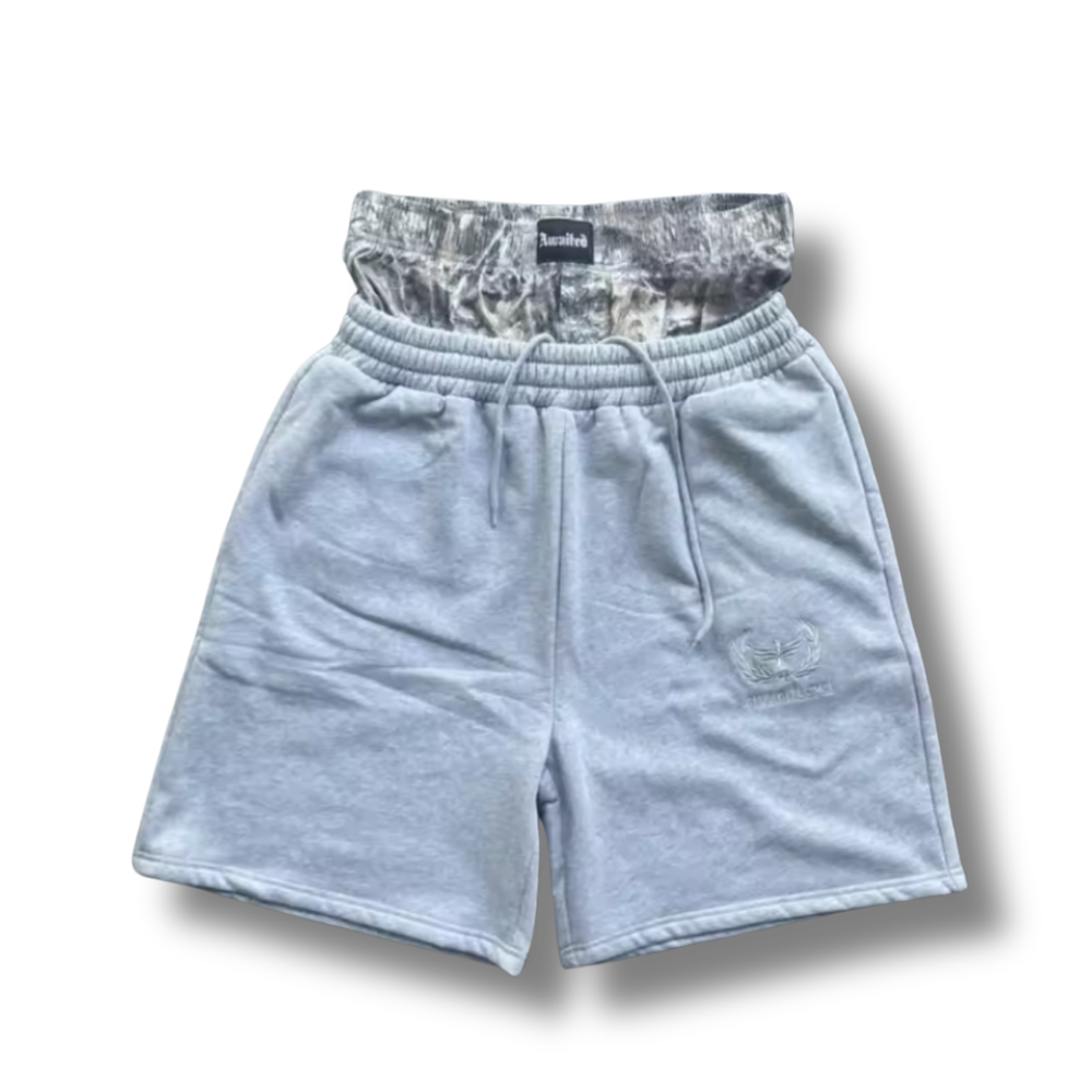 Double Waisted Camo Grey Shorts