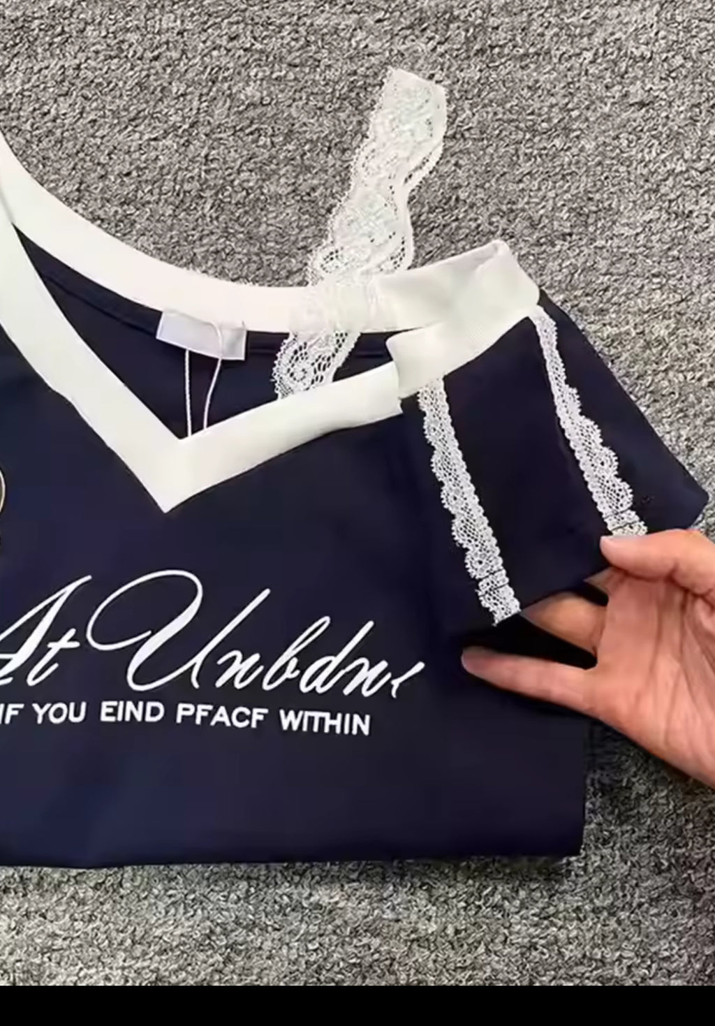 Peace Within Off The Shoulder Navy Top