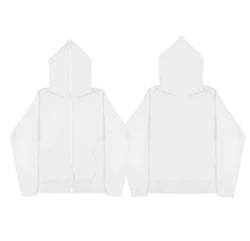 White full zip basics hoodie