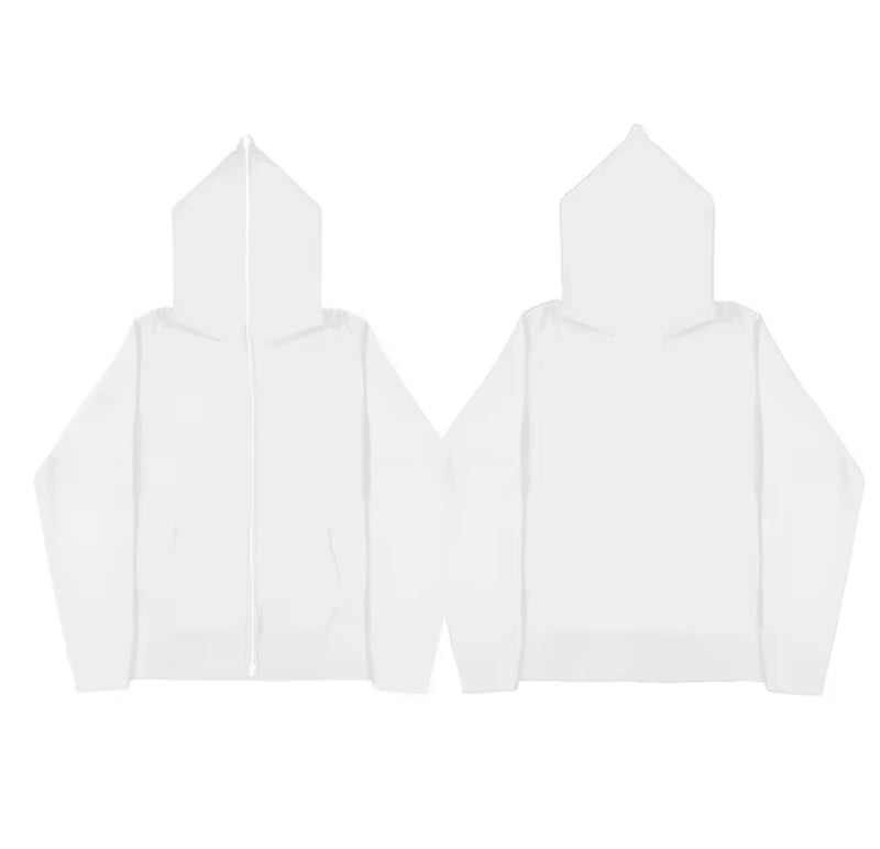 White full zip basics hoodie