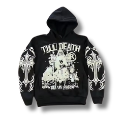 Black Till Death Do Us Part Graphic Hoodie