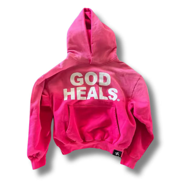 Pink God Heals Graphic Hoodie