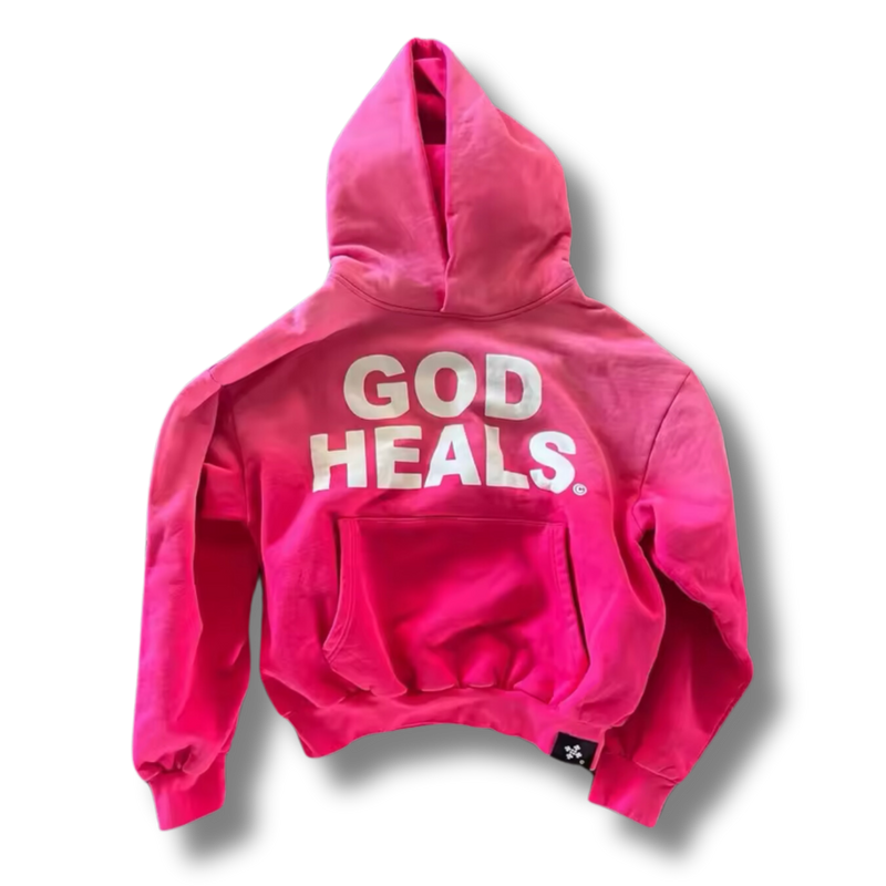 Pink God Heals Graphic Hoodie