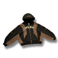 Brown Segments Graphic Zip Up