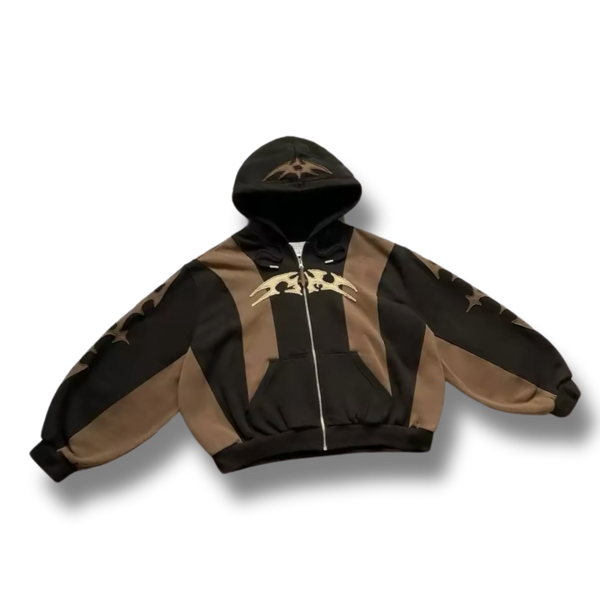 Brown Segments Graphic Zip Up