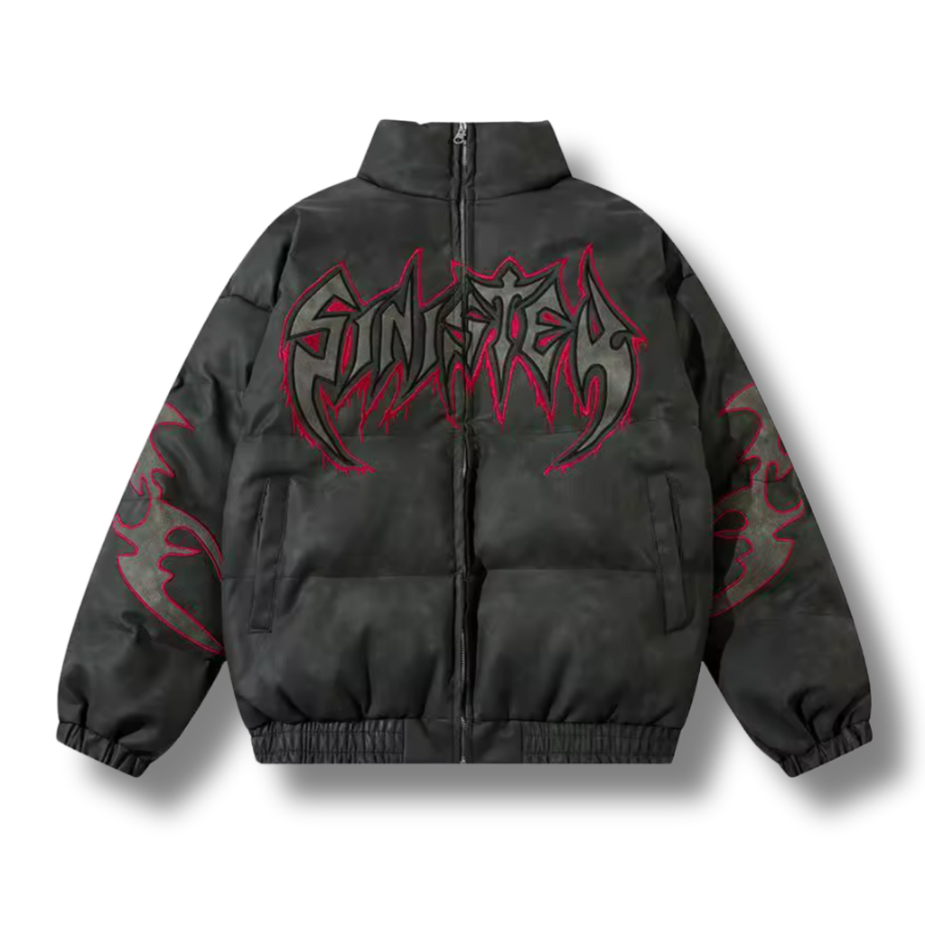 Sinister Sigilism Black Puffer Coat