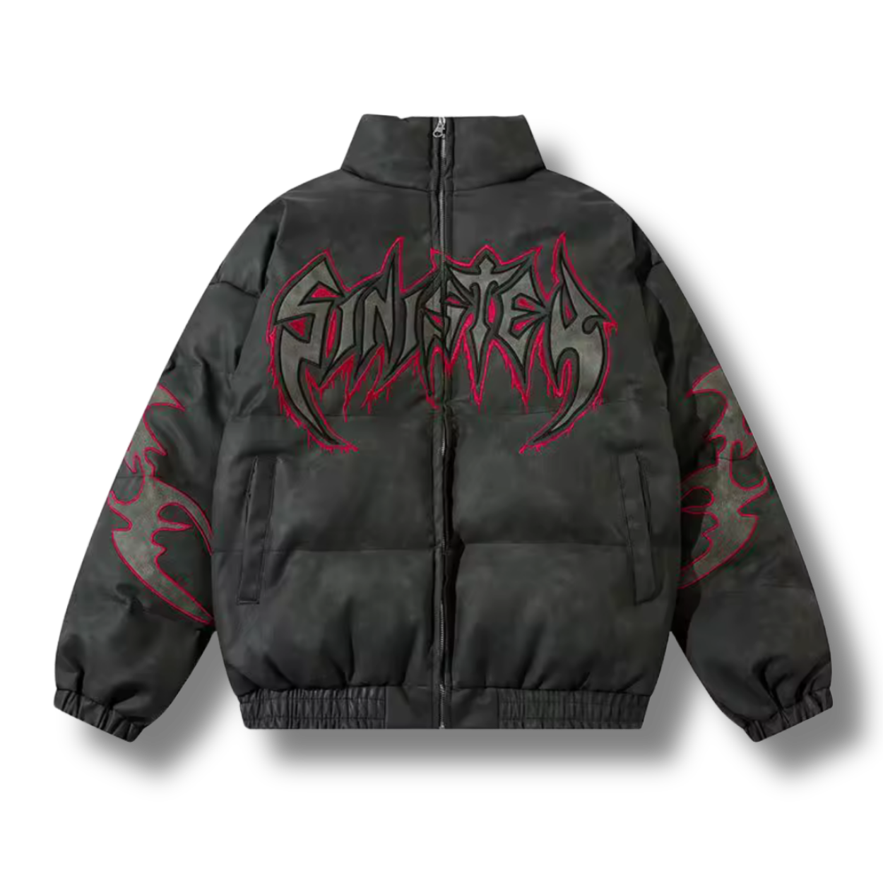 Sinister Sigilism Black Puffer Coat