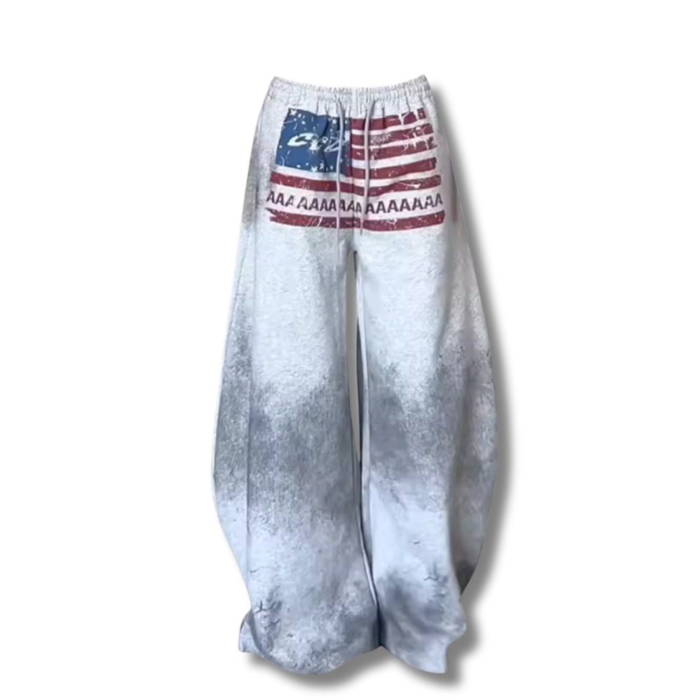 USA Grey Uncuffed Baggy Sweatpants