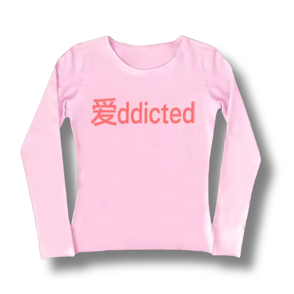 Addicted Long Sleeve Pink Top