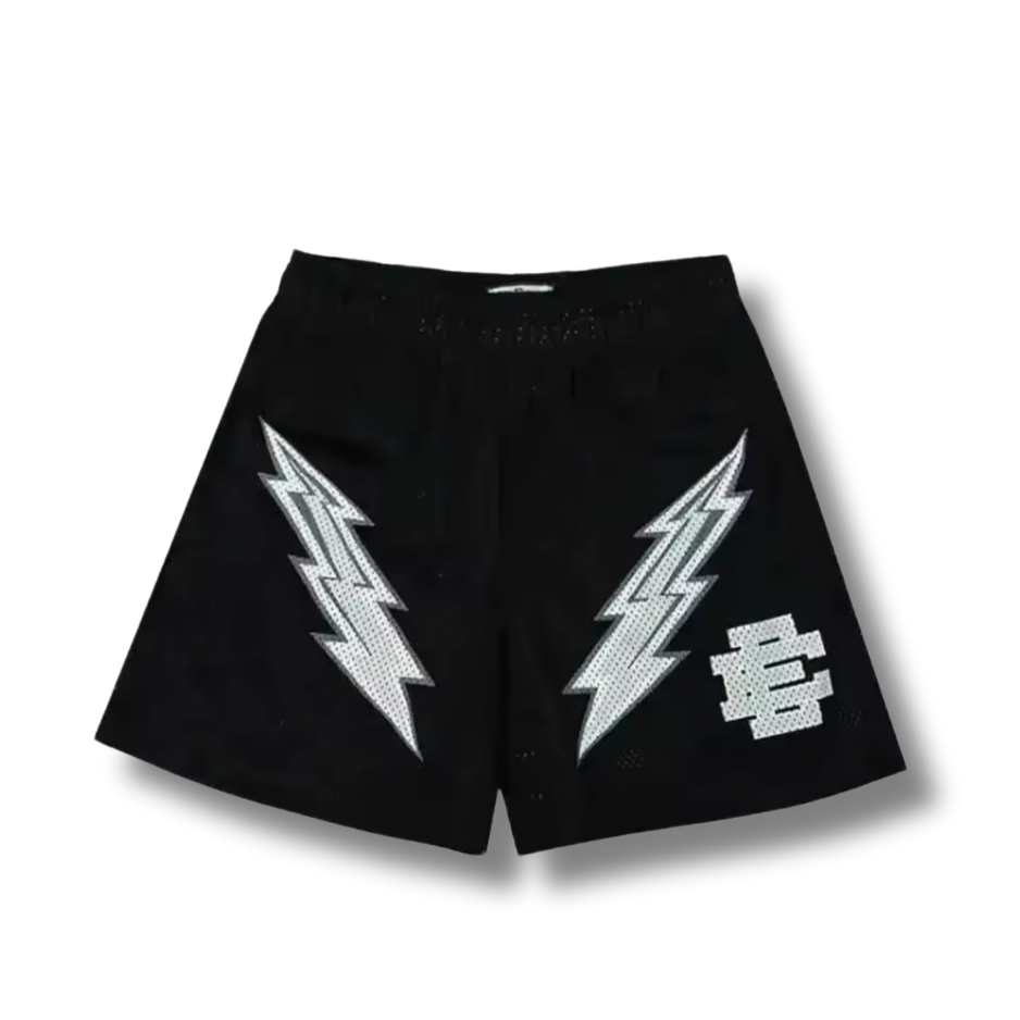 Black Lightning Bolt Shorts
