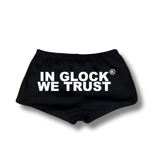 In Glock We Trust Black Short Shorts