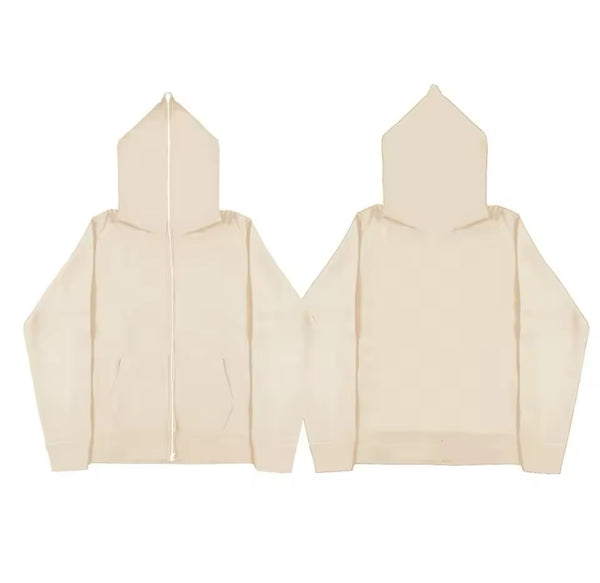 Tan full zip basics hoodie