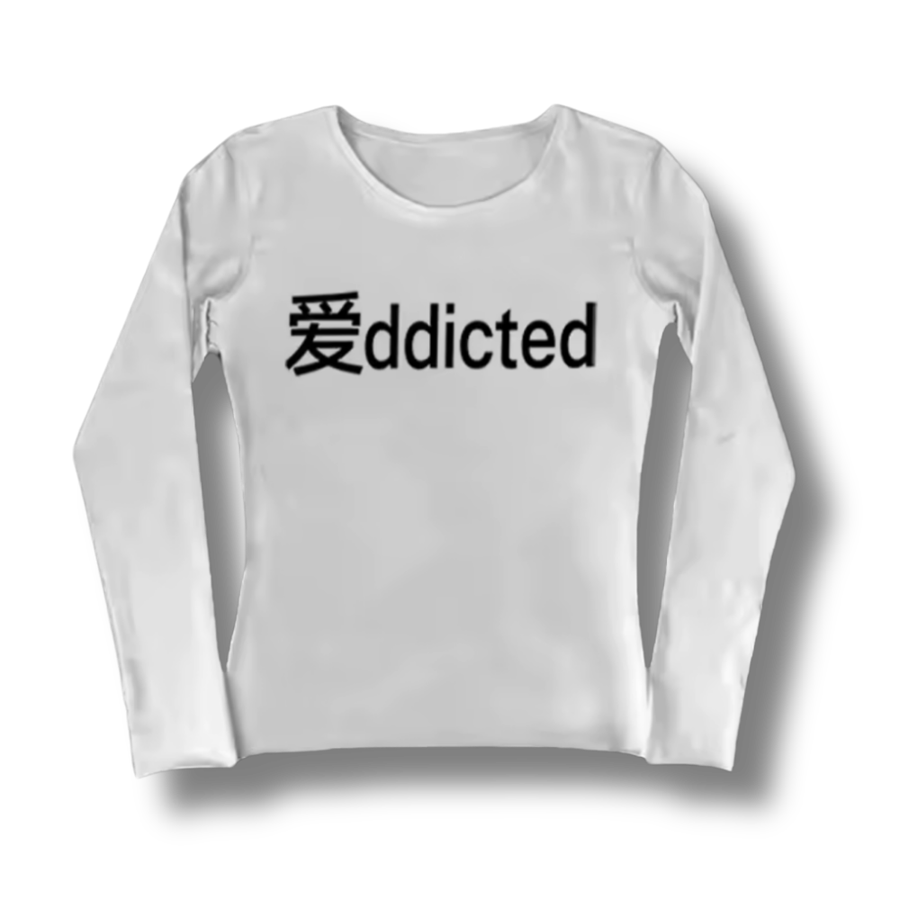 Addicted Long Sleeve White Top