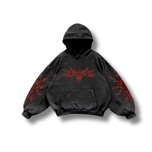 Red Slashez Graphic Hoodie