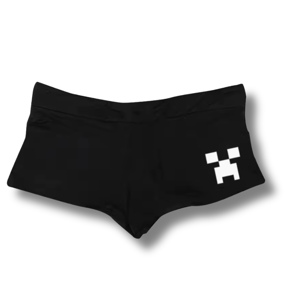 Creeper Face Black Short Shorts