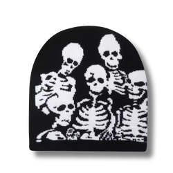 Skeleton Beanie Black