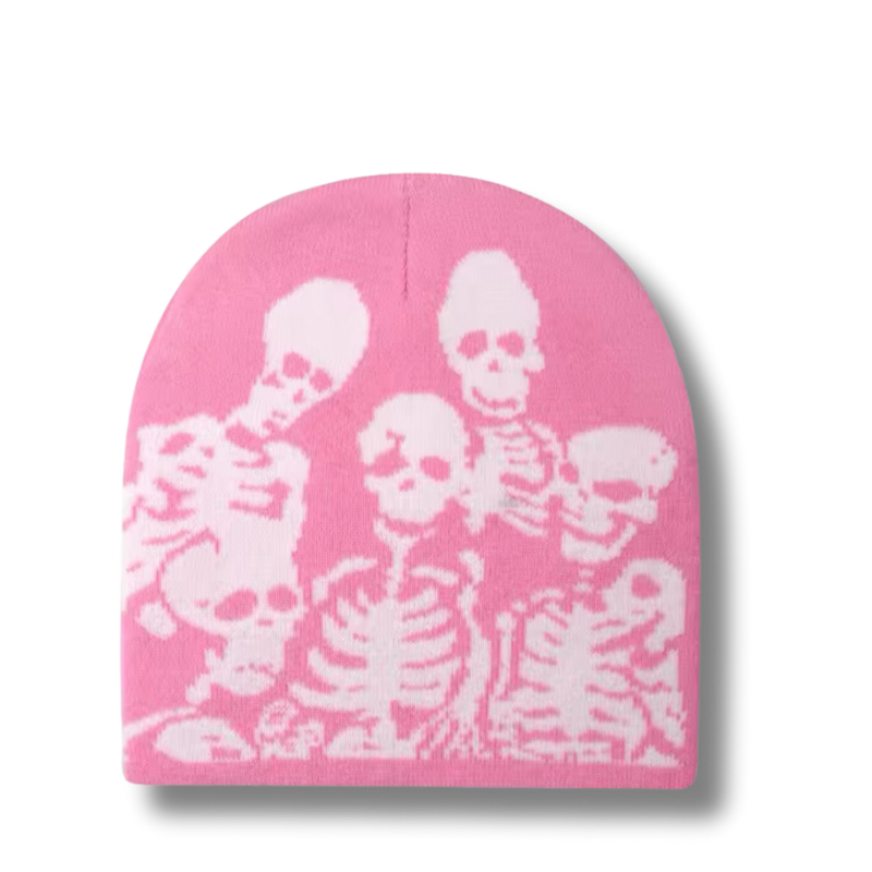 Skeleton Beanie Pink