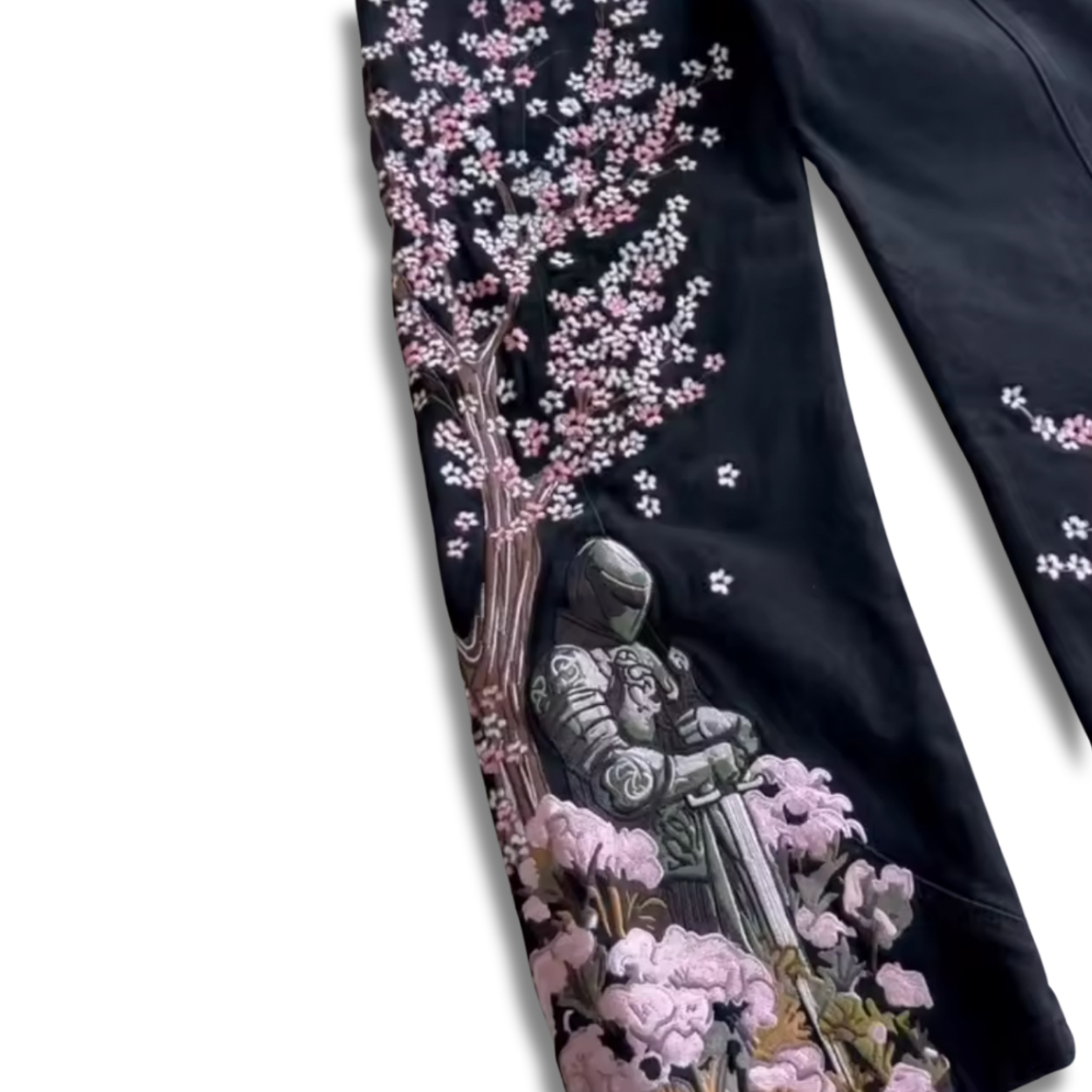 Knighted Blossom Black Denim Jeans