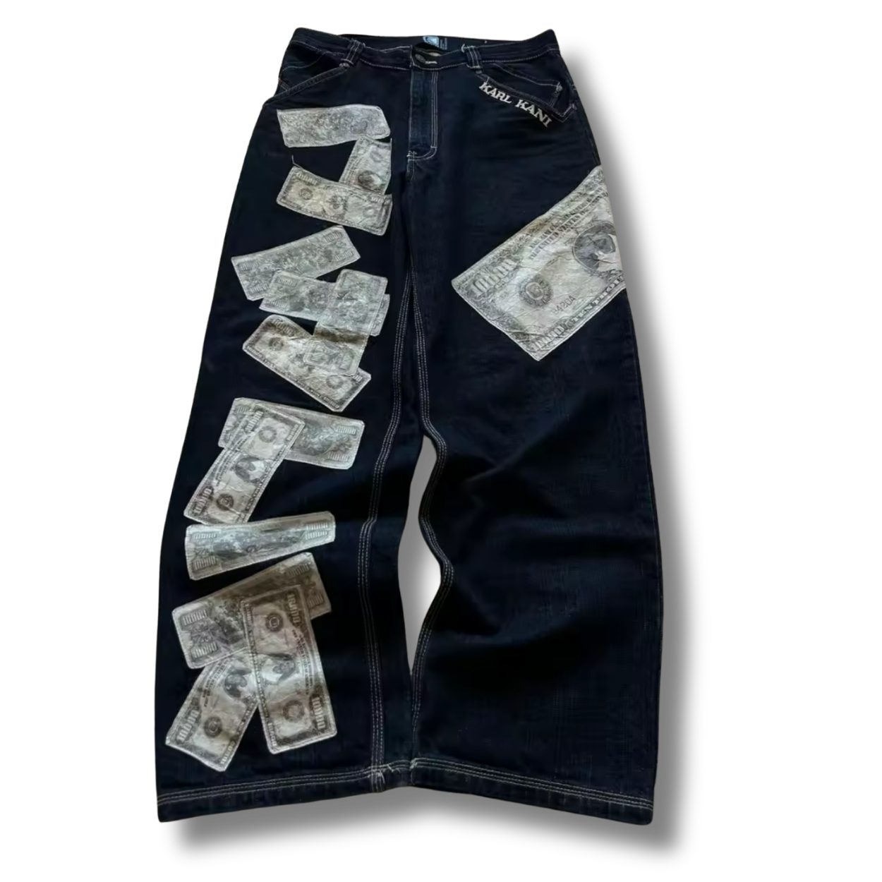 Raining Dollar Bills Denim Jeans