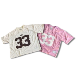 Matching 33 Jersey Set Tan+Pink