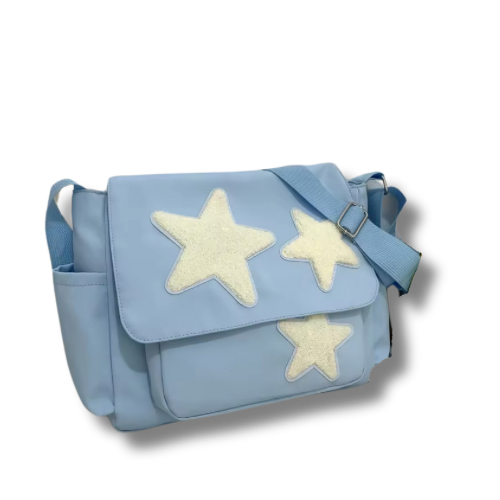 Blue Puffy Star Messenger Bag