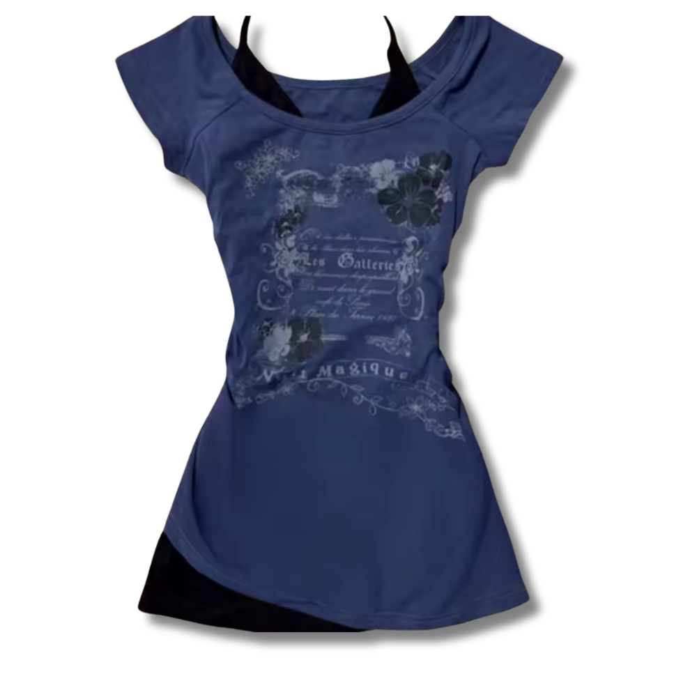 Navy Double Layer Dress