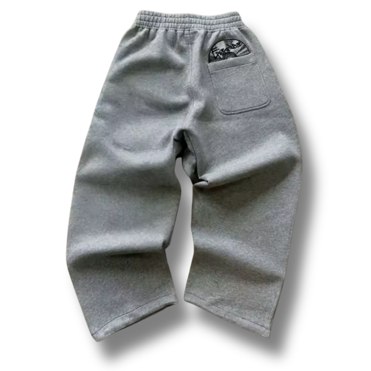 Disk Pocket Grey Uncuffed Baggy Sweatpants