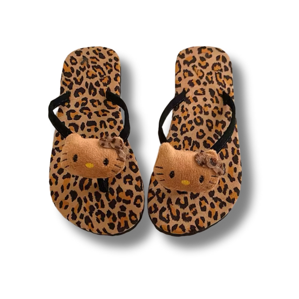 Hello Kitty Cheetah Flip Flops