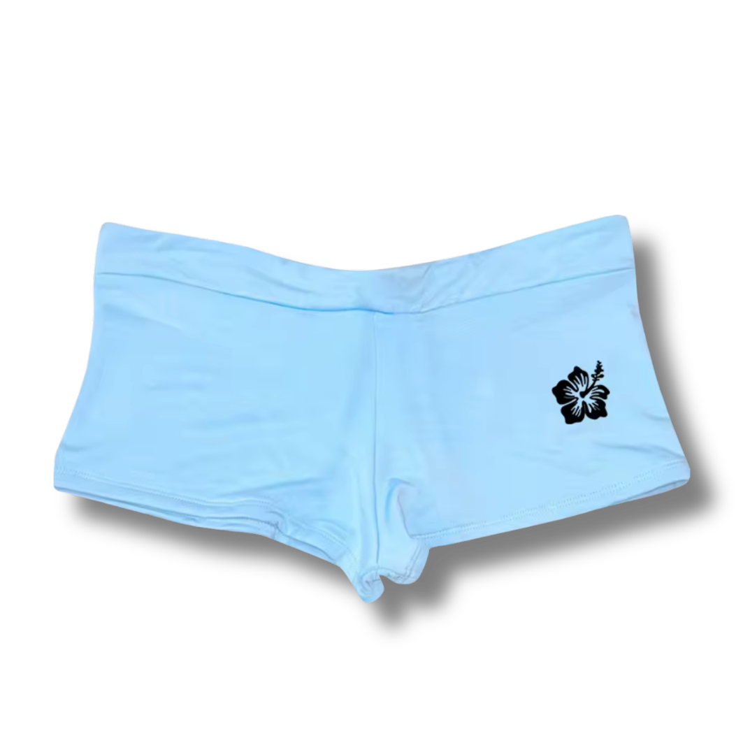 Blue Flower Short Shorts