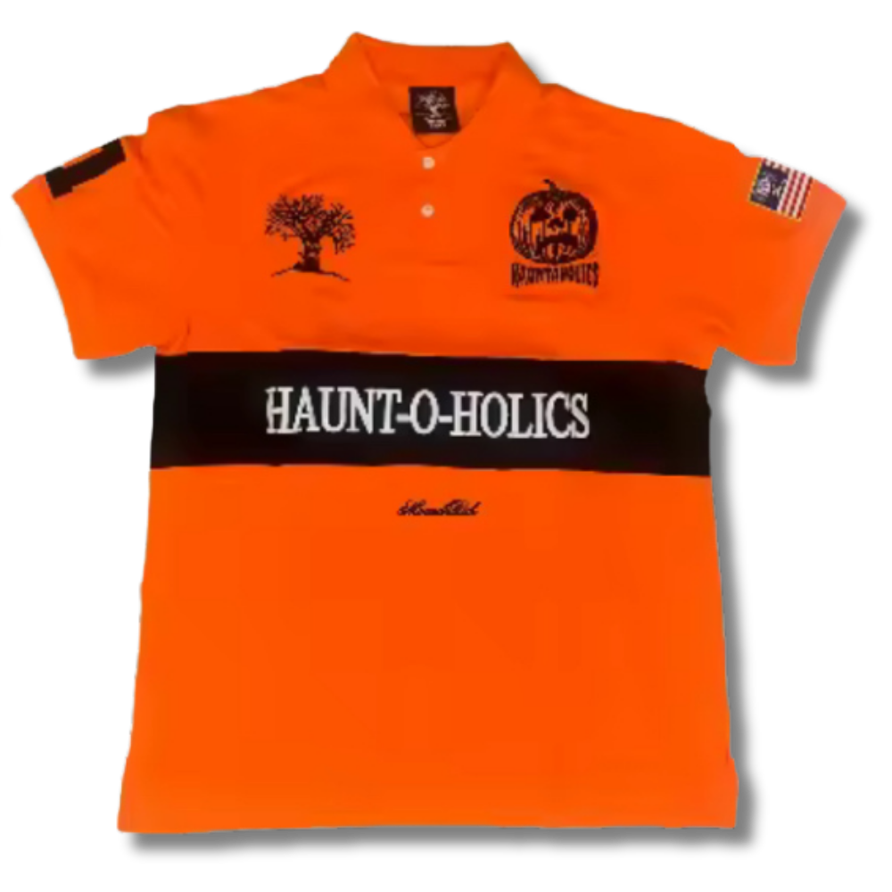 Haunted Halloween Orange Polo Shirt