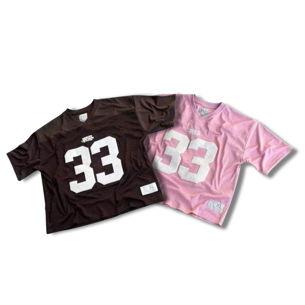 Matching 33 Jersey Set Brown+Pink