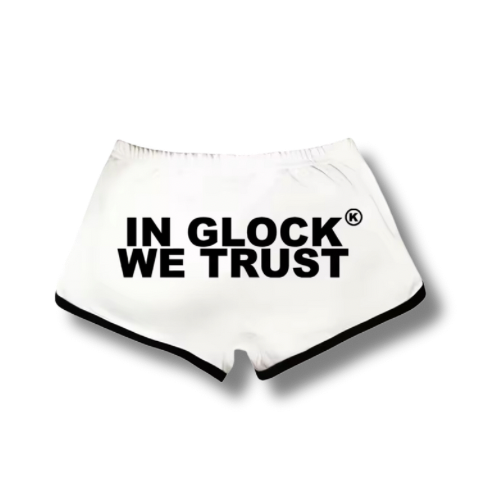 In Glock We Trust White Short Shorts