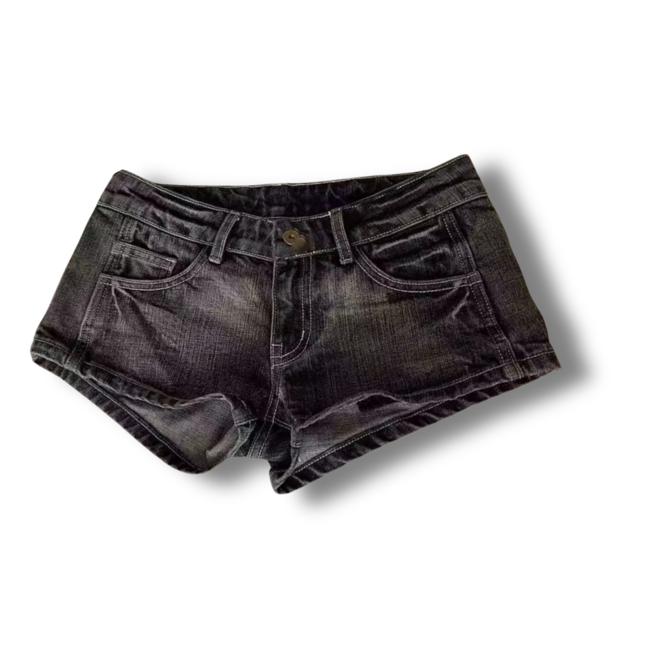 Black Denim Short Shorts