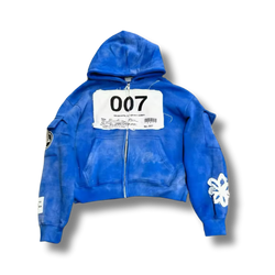 007 blue zip up