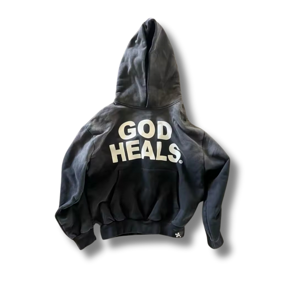 Black God Heals Graphic Hoodie