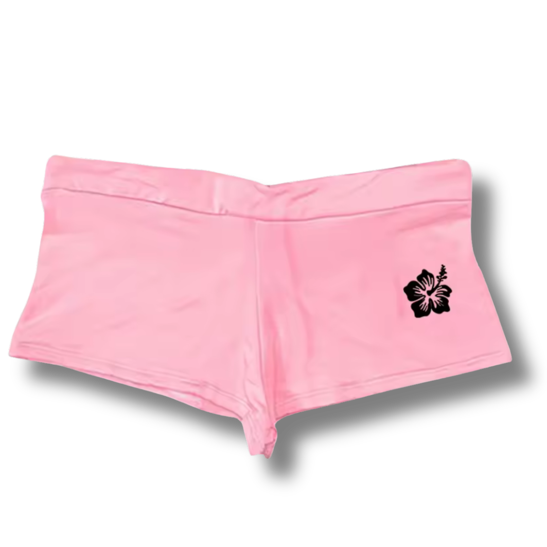 Pink Flower Short Shorts