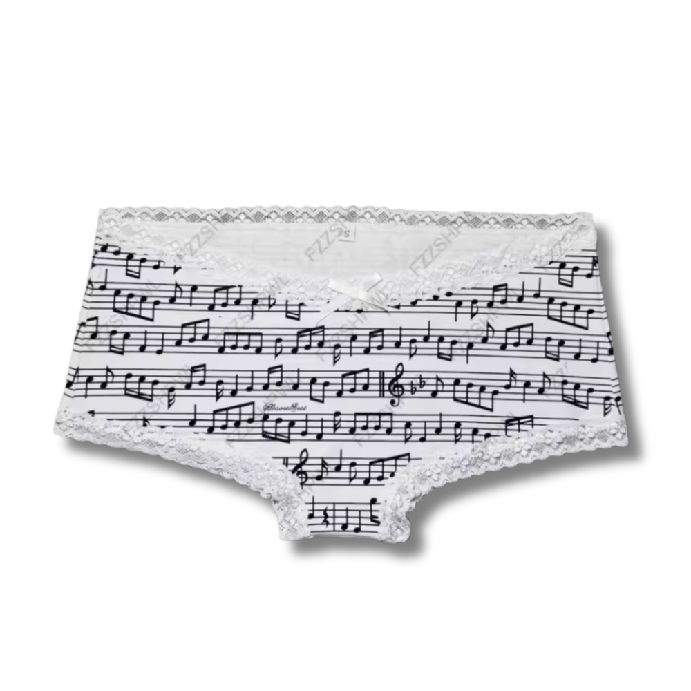 Music Notes Lace Short Shorts