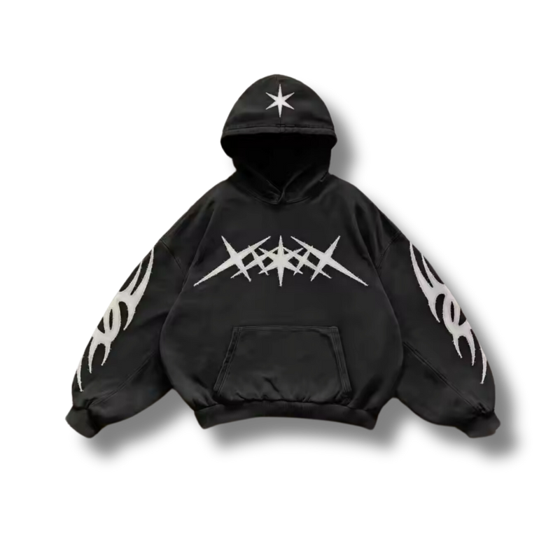 Chopped Stars Graphic Hoodie