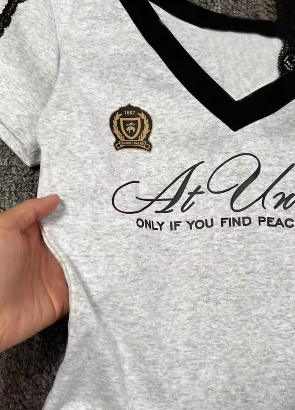 Peace Within Off The Shoulder Grey Top