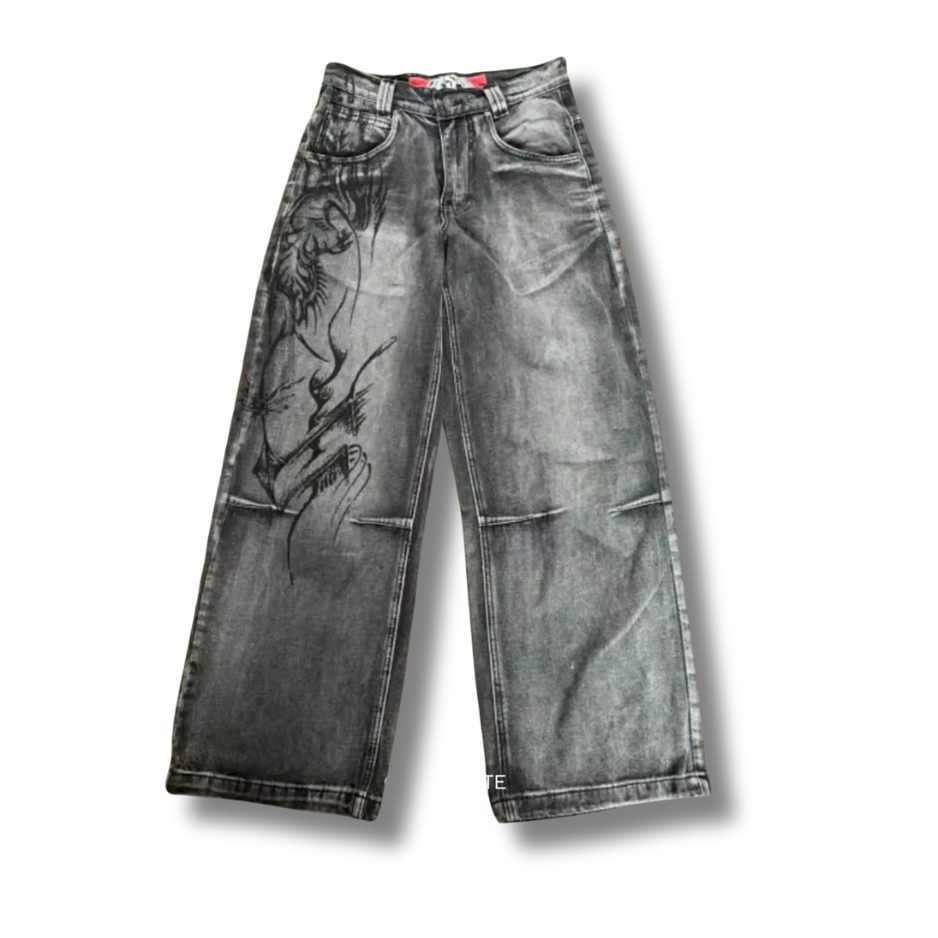Black Mystical Grey Denim Jeans