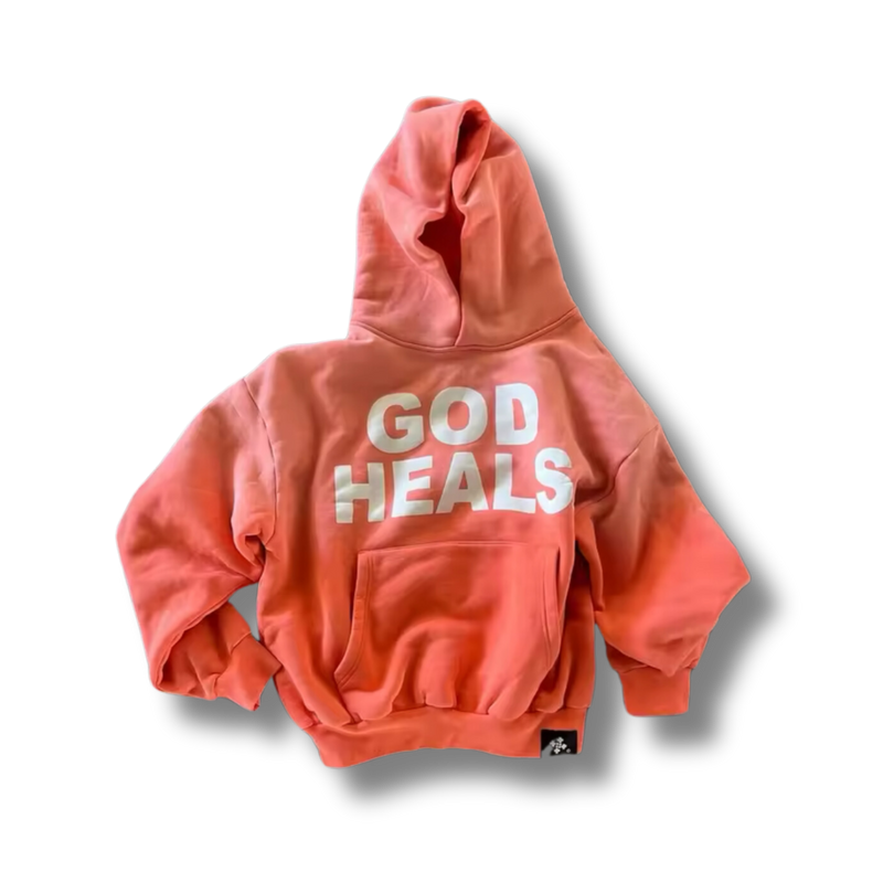 Orange God Heals Graphic Hoodie